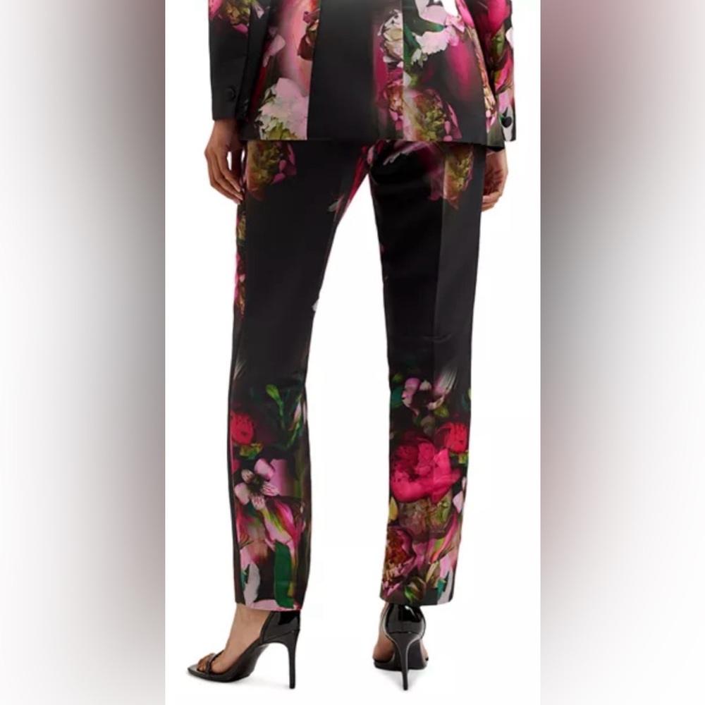 NWT Ted Baker Floral Print Black Pants size 4 - Picture 3 of 3